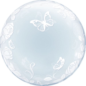 Elegant Roses & Butterflies Deco Bubble | 61cm